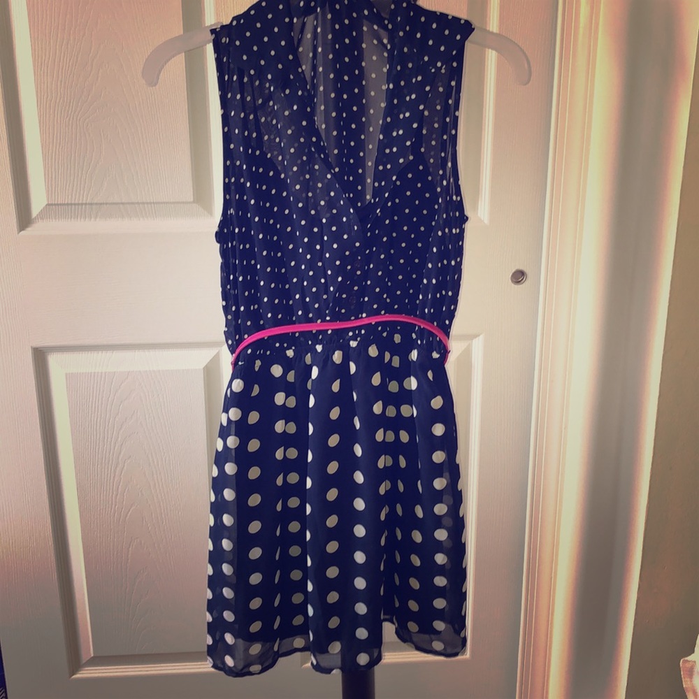 Blue polka dot dress